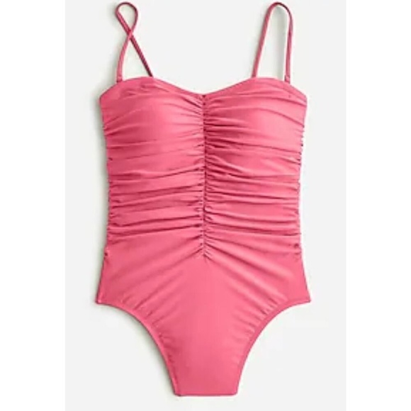 J. Crew Other - NWT J. Crew Ruched Sweetheart Pink One Piece Swimsuit Sz 22 Resort-wear Beach